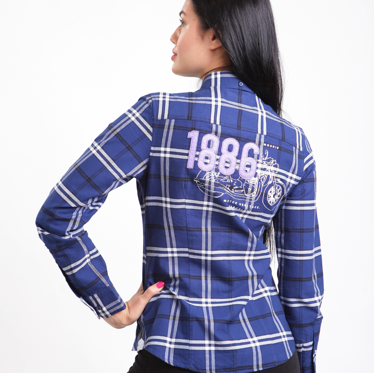 Camisa FORREST de mujer en cuadros azul y negro