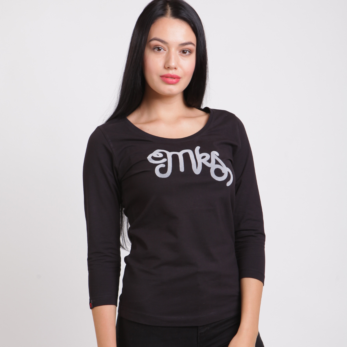 Camiseta con manga 3/4 TENDER negra